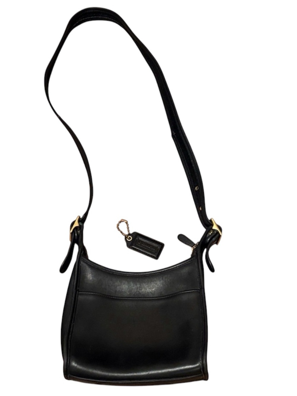 90's Vintage COACH Black Legacy Small Zip Crossbody Bag Purse 9997